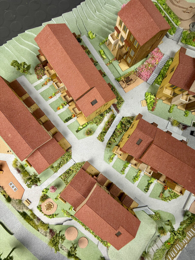 Salgsmodell av boligfeltet Nabofryd på Tranby i Lier.