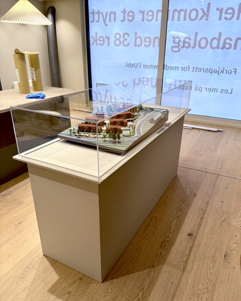 Salgsmodell av boligfeltet Nabofryd på Tranby i Lier.