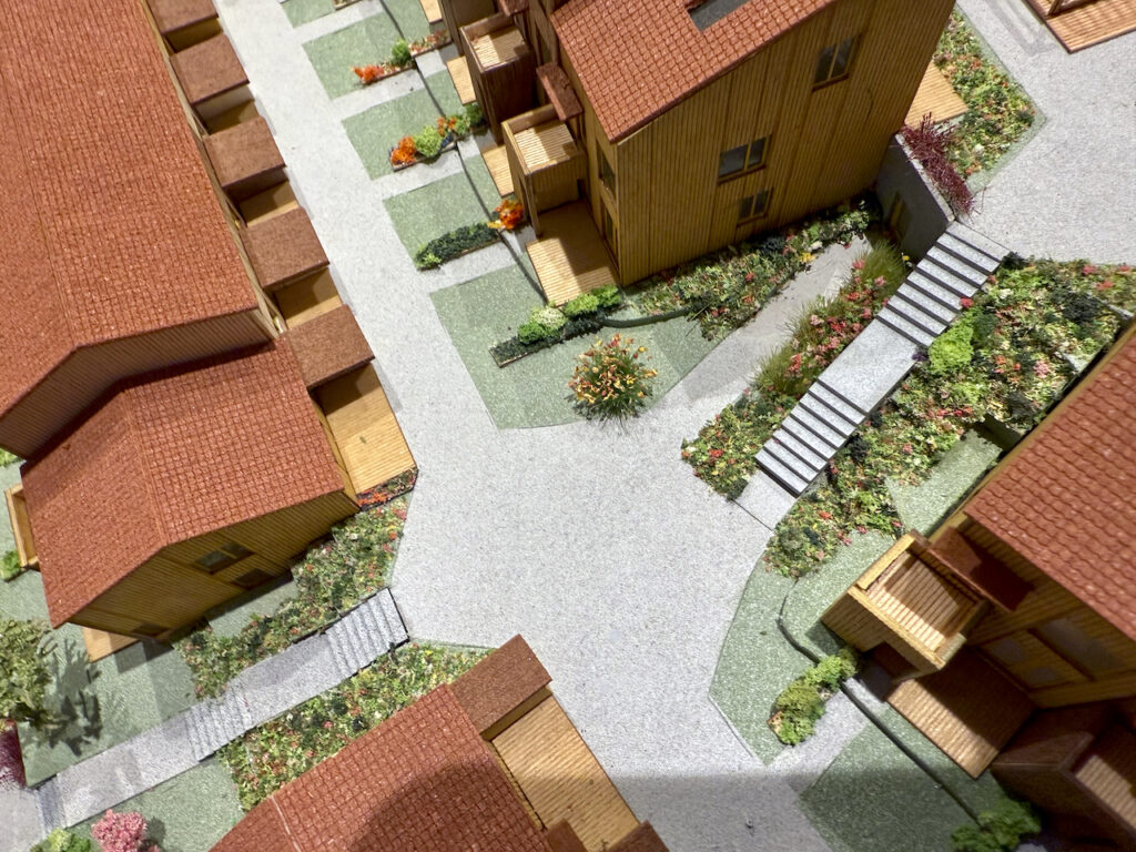 Salgsmodell av boligfeltet Nabofryd på Tranby i Lier.
